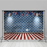 Aperturee - Aperturee Old Fashioned American Flags Photography Backdrop